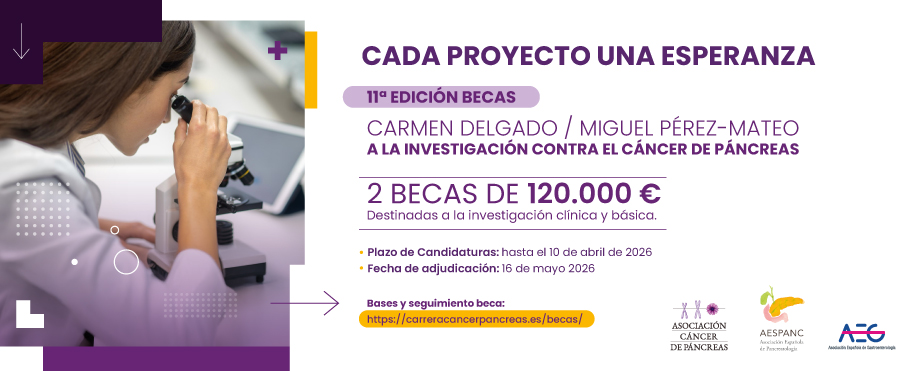 CONVOCATORIA 11ª EDICIÓN BECA CARMEN DELGADO/MIGUEL PÉREZ-MATEO A LA INVESTIGACIÓN EN CÁNCER DE PÁNCREAS