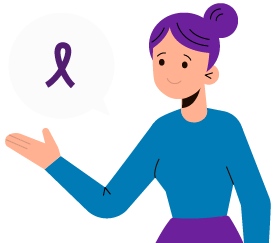 Ilustración chica hablando cáncer páncreas